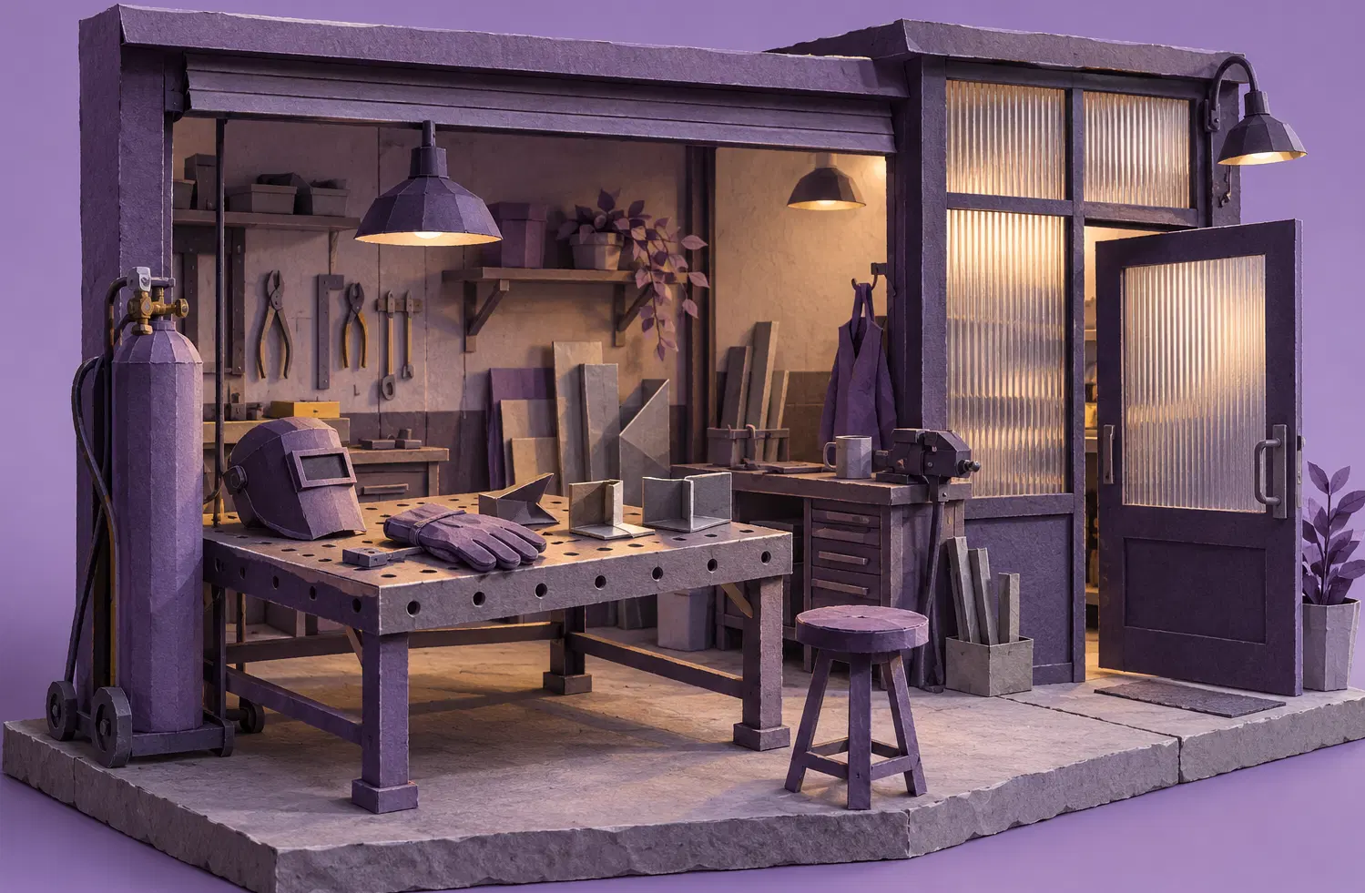 Illustration of fabrication businesses and their working space