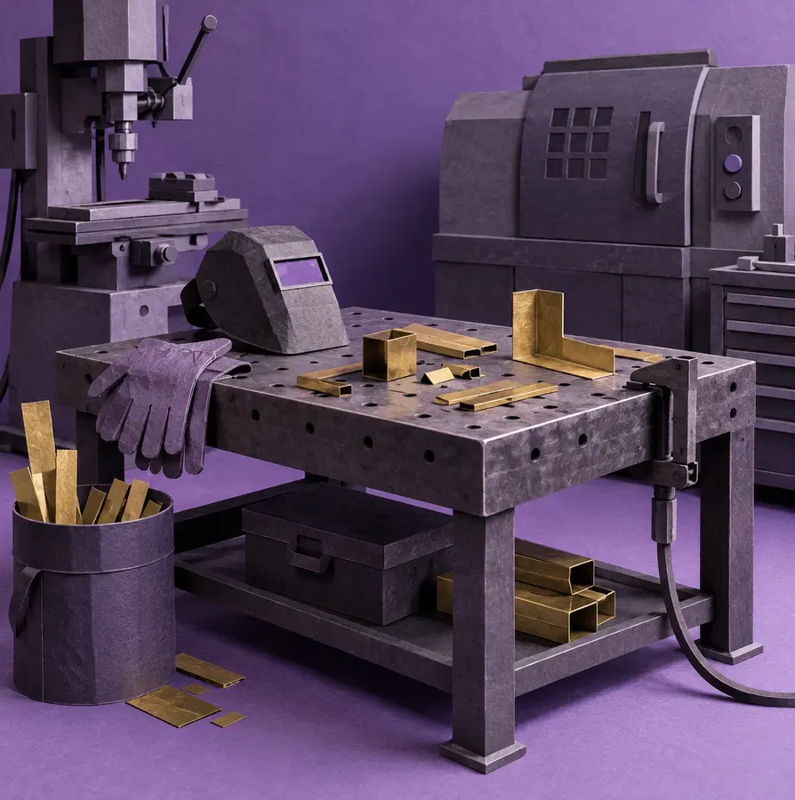 Illustration of fabrication businesses equipment and workspace